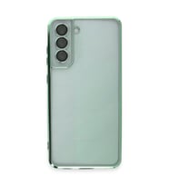 Samsung Galaxy S21 Fe Kılıf Kamera Korumalı Lensli Silikon - Yeşil
