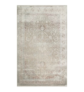 Hoom Rugs Babylon BBL 02 Rayon Viskon Eskitme Desenli Gri Vintage Salon Halısı