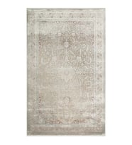 Hoom Rugs Babylon BBL 02 Rayon Viskon Eskitme Desenli Gri Vintage Salon Halısı