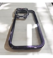 IPHONE 15 Pro Max Mor renk Mickey Mouse miki lüx taşlı silikon telefon kılıfı