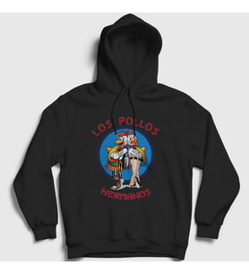Presmono Unisex Beyaz Los Pollos Hermanos Breaking Bad Kapüşonlu Sweatshirt 406799tt (Siyah)
