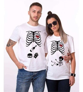 Tshirthane İskelet Bebek Sevgili Kombinleri Tshirt Kombini (Tek Ürün Fiyatıdır.)