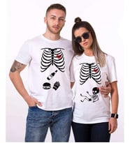 Tshirthane İskelet Bebek Sevgili Kombinleri Tshirt Kombini (Tek Ürün Fiyatıdır.)