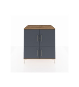 Kronos Şifonyer 3 Raflı 4 Kapaklı 88x59x96 Çam-Antrasit