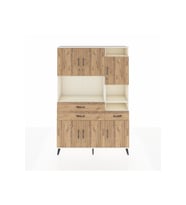Arges Dolap 10 Raflı 3 Çekmeceli 6 Kapaklı 132x30x195 Aytaşı-Çam/Çam