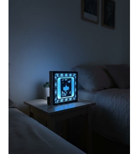Yaşam Alanınıza Işıltılı Bir Dokunuş Lazer Kesim Pilli LED Işıklı Gece lambası Mavi