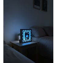 Yaşam Alanınıza Işıltılı Bir Dokunuş Lazer Kesim Pilli LED Işıklı Gece lambası Mavi