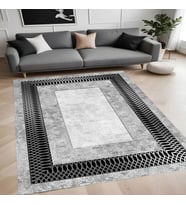 Eliana Home Dijital Baskı Yıkanabilir Kaymaz Taban Salon Halısı Ve Yolluk LNA0880-FNL92 (Gri)