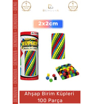 #AhşapKüpler Eğitici Doğal Materyal Geometrik Blok Zeka Geliştirici Seti Ahşap Birim Küpleri 100 Par