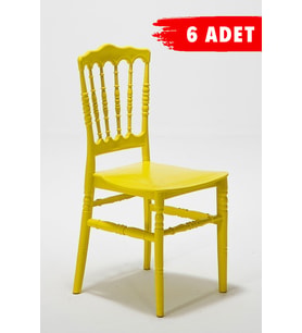 6 Adet Miray Sarı Sandalye / Balkon-Bahçe-Mutfak