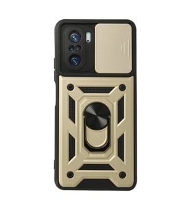 Xiaomi Poco F3 Kılıf Pars Lens Yüzüklü Silikon - Gold