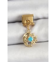 316L Çelik Sallantılı Ay Ve Güneş Model Gold Renk Nomination Charm - TJ-BC1435