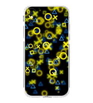 Apple iPhone XS Uyumlu Kamera Korumalı Tıpalı KapakSemboller Tasarımlı Şeffaf Kılıf