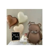 RETRO RENK AYICIK VE KALP FOLYO BALON SET