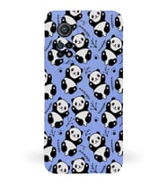 Xiaomi Mi 10T Pro Uyumlu Lansman Kılıf Panda Tasarımlı İçi Kadife Kapak-Lila (Şeffaf)