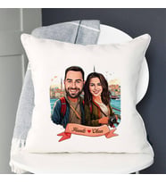 Sevgiliye Hediye Kişiye Özel Kadim İstanbul ve Aşkımız Karikatürlü Yastık
