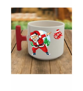 En Güzel Hediye Kırmızı T Kulp Yeni Yıl Hoho Noel Baba Tasarımlı Çay Fincan Modelleri