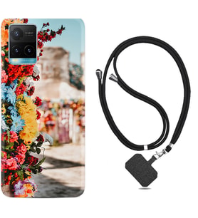 Vivo Y11S Y21S Y20 Y20S Y70 Kılıf Boyun Askılı Silikon Gerçek Çiçekler 1743