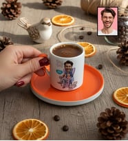 Kişiye Özel Karikatürlü Dog Dad Köpek Babası Türk Kahvesi Fincanı Babalar Günü Hediyesi