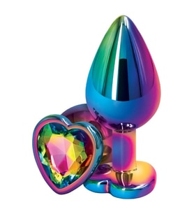Rainbow Büyük Boy Cok Renkli Taşlı Jewellery Metal  Plug