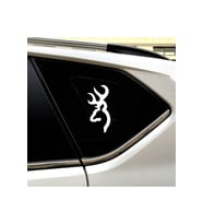 Geyik Başı Tasarım Oto Cam Sticker Beyaz 15*6 Cm