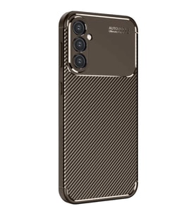 Samsung Galaxy A26 Kılıf Auto Focus Karbon Kapak - Kahverengi