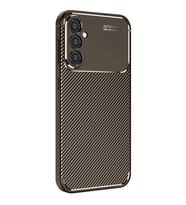 Samsung Galaxy A26 Kılıf Auto Focus Karbon Kapak - Kahverengi