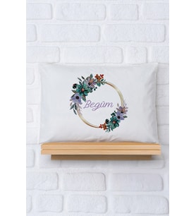 Pia Baby Premium %100 Pamuk İsme Özel Kız Bebek Yastık Kılıfı 35*45 cm 5012-12