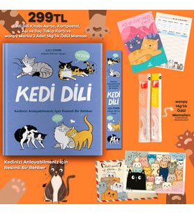 Kedi Dili - Kartpostal - Aşı ve İlaç Kartı - Ayraç ve Wanpy 14g'lık 2 Adet Ödül Maması(Karışık)