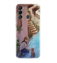 Tecno Pova Neo Kılıf Resimli Desenli Silikon Platinium Series Cat And Girl 1808