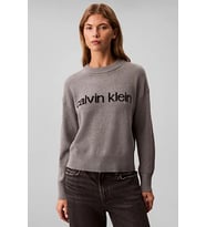 Calvin Klein Pamuklu Grafik Baskılı Kadın Gri Kazak LV047C311G-P7E