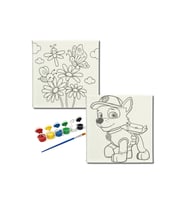 Okul Etkinliği-2'li Tuval Boyama Seti. 20x20 Cm Uv Baskı 6 Akrilik Boya 1 Fırça-model-400