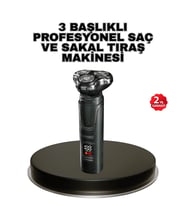 Lexroo Kablosuz Profesyonel Erkek Bakım Seti – 3 Başlıklı, 3D Akıllı Kesim, Taşınabilir