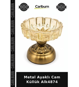 Özel Üretim Dekoratif Şık Masaüstü Modern Aksesuar Metal Ayaklı Cam Küllük Alk4874