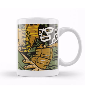 Luchador Mexicano Kupa Bardak Porselen