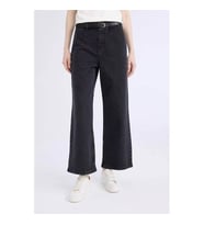 Defacto Culotte Yüksek Bel Rahat Kalıp Siyah Kadın Jean Pantolon D5887AX/NM40