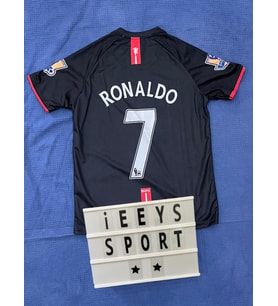 Manchester United 2008 Sezonu Nostalji Cristiano Ronaldo Kısa Kol Siyah Renk Forma
