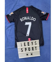 Manchester United 2008 Sezonu Nostalji Cristiano Ronaldo Kısa Kol Siyah Renk Forma