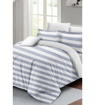 Soft Strip Luxury Çift Kişilik Pamuk Saten Nevresim Takımı