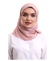 Kofra Desenli Baş Örtü - Pembe (Karışık)