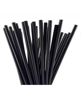 Dökme Kalın Kokteyl Buzlu İçecek Pipet - Düz - Siyah - 22 Cm. - 8 mm. -100 Adetlik Paket