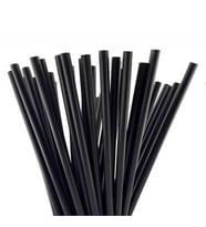 Dökme Kalın Kokteyl Buzlu İçecek Pipet - Düz - Siyah - 22 Cm. - 8 mm. -100 Adetlik Paket