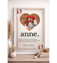 Stüdyo 14 Kişiye Özel Anneler Günü Hediyesi alpli Anne Çerçeveli Tablo - Anneye Hediye - Anneler Günü Hediyesi - (Beyaz)