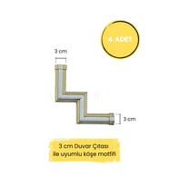 Dekoratif Polimer 3 cm Duvar Çıtası Uyumlu Köşe Motifi (Krem)