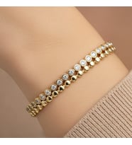 XUPİNG JEWELRY İKİLİ TAŞLI SU YOLU BİLEKLİK