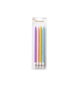Pastel Doğum Günü Mum Seti Makaraon 19cm 4lü