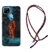 Realme C11 C21 C21Y C25Y C11 2021 Kılıf Boyun Asklı Rasta Silikon Astronot Smoke 1769