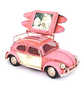 1204E-3091SS PEMBE DEKORATİF ÇERÇEVELİ KUMBARALI METAL BİBLO