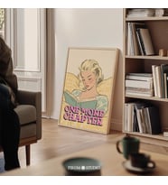 Bir Bölüm Daha Retro Kitap Sever Poster, Edebiyat Kızı Duvar Sanatı