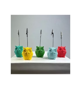 Baykuş Not Tutucu 5'li Set (mercan - Nane - Sarı - Yeşil - Buz Yeşili)